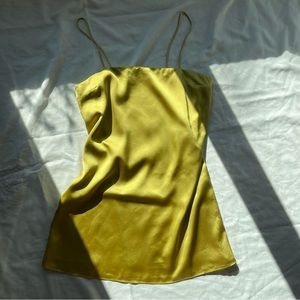 Yellow silky mini dress from Cotton candy LA